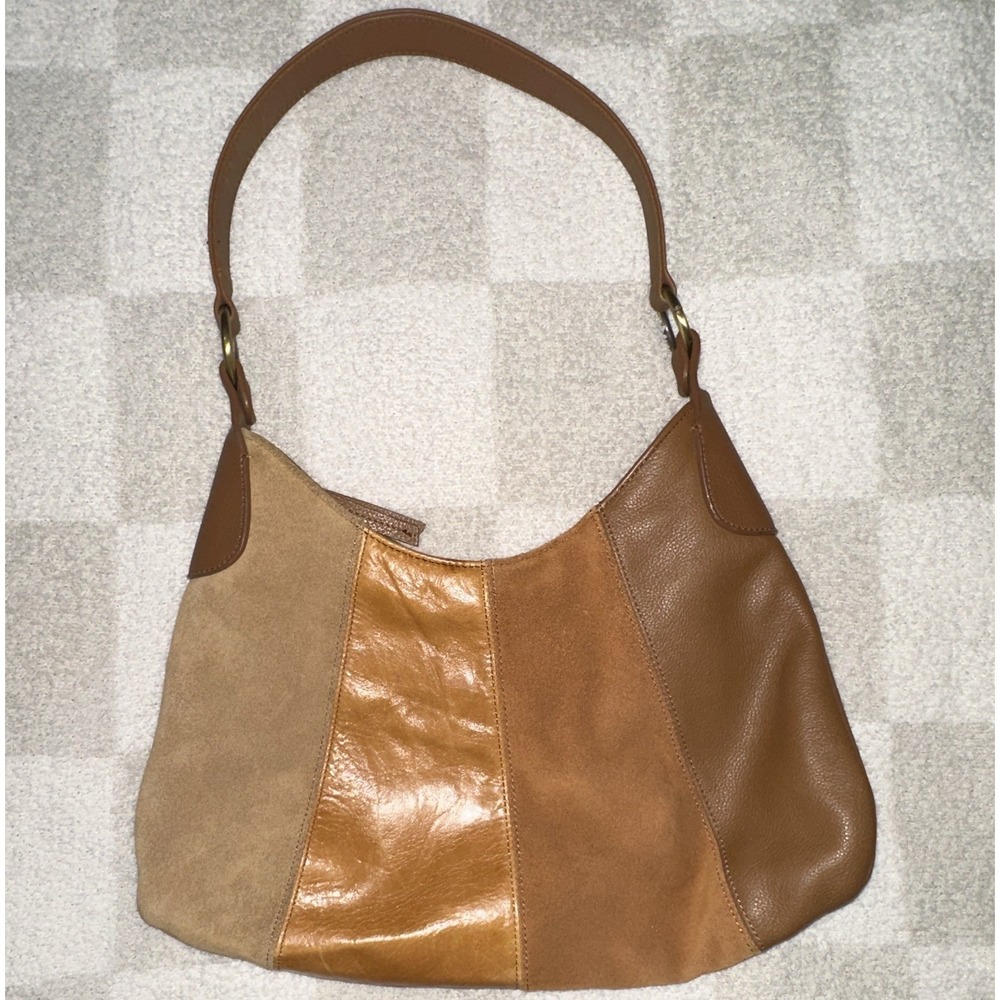 Aurielle Brown/Tan Genuine Leather Handbag with Gold Hardware